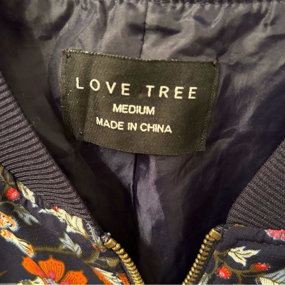 LOVE TREE Floral Bomber Baseball Jacket Size M - Picture 3 of 9